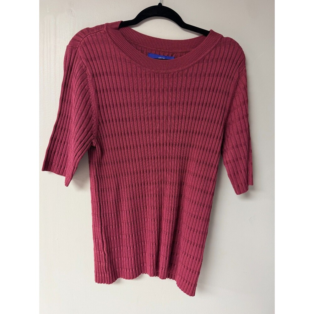 Apt 9 Womens Large True Mauve Ribbed Elbow Sleeve Pullover Sweater Tags Attached